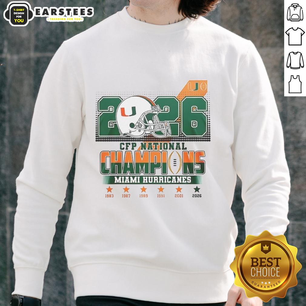 Original Miami Hurricanes CFP National Champions 2026 Helmet T-Shirt - Image 5