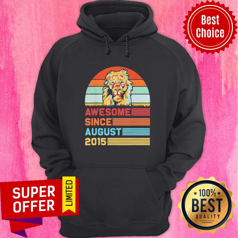 Lion Awesome Since August 2015 6th Birthday Vintage Shirt - Image 5