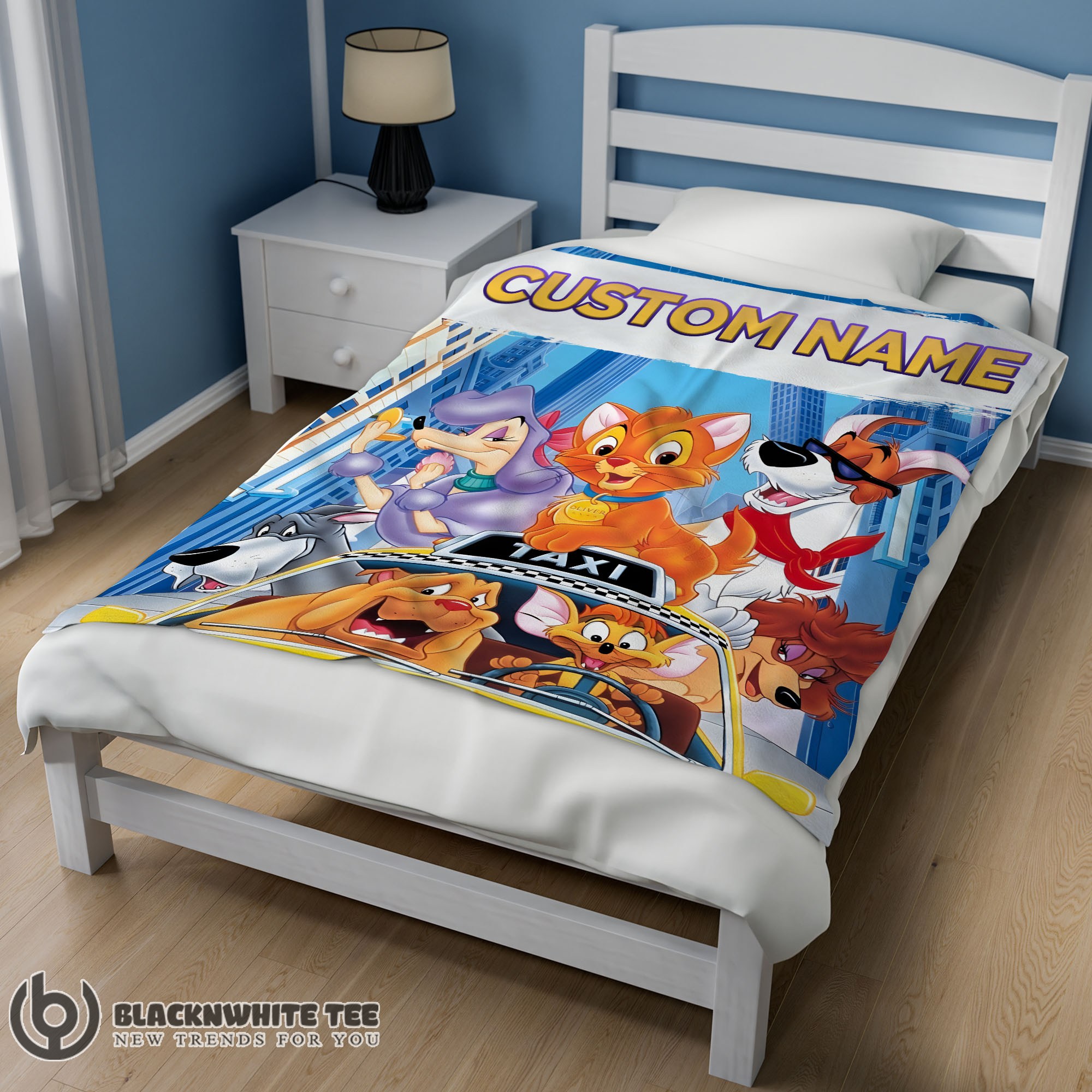 Perfect Happy Oliver & Company With Friends Drive Taxi Blanket Fleece Customized Blanket - Image 2