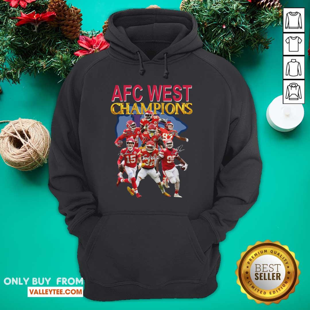 Cute Kansas City Chiefs AFC West Champions Signatures Shirt - Image 3