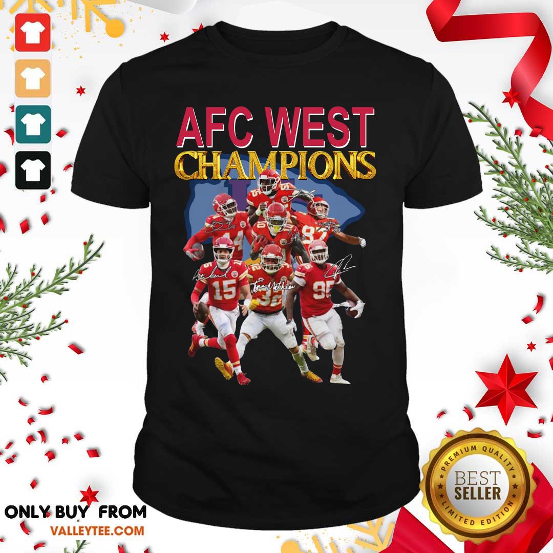 Cute Kansas City Chiefs AFC West Champions Signatures Shirt
