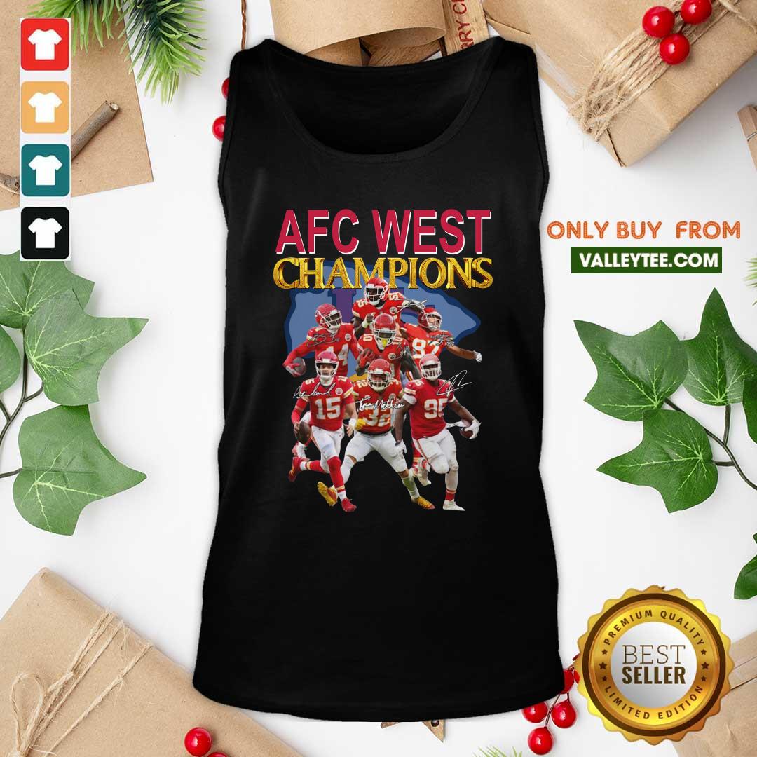 Cute Kansas City Chiefs AFC West Champions Signatures Shirt - Image 5
