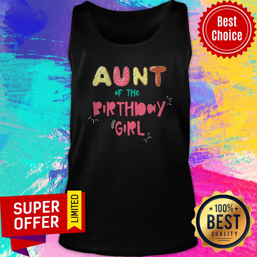 Nice Aunt of The Birthday Girl Family Donut Shirt - Image 3
