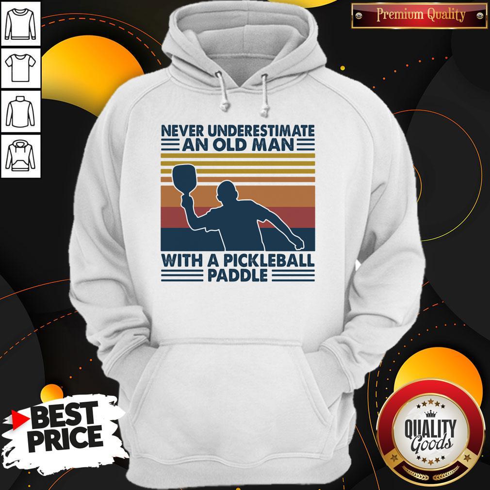 Top Never Underestimate An Old Man With A Pickleball Paddle Vintage Retro Shirt - Image 5
