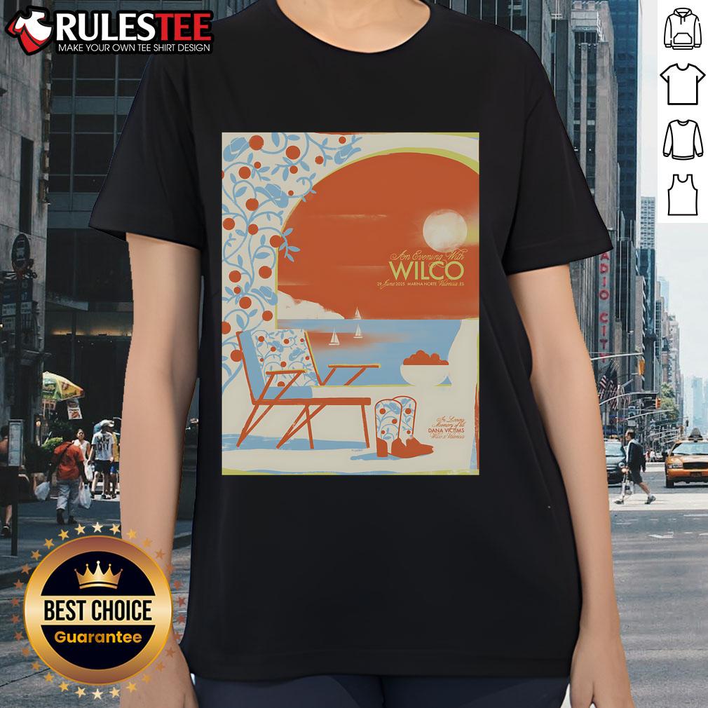 Official Wilco Valencia ES Marina Norte June 29 2025 Poster T-Shirt - Image 3