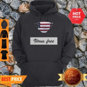 Alternative view of Nice Virus Free American Flag Masks Shirt