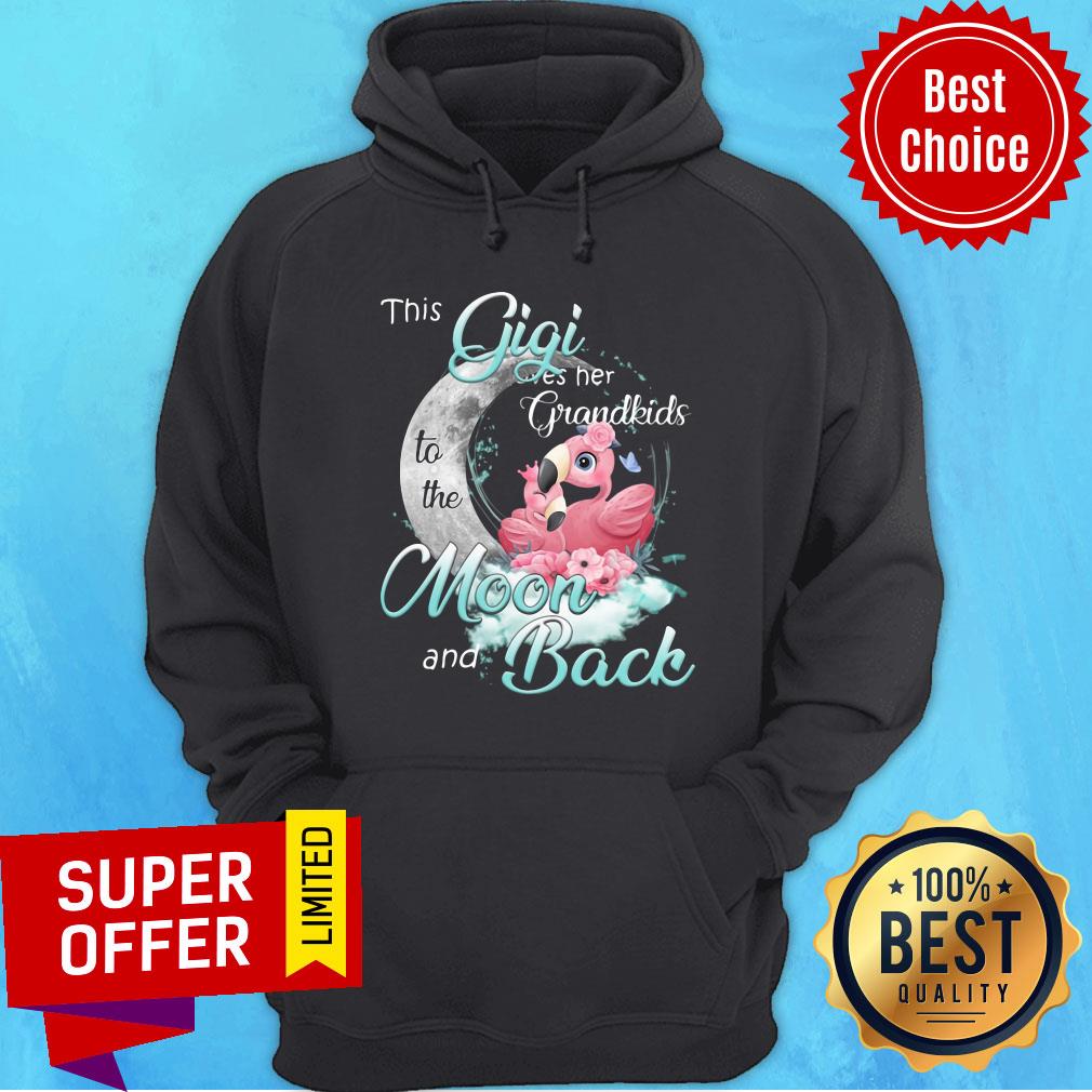 Funny Flamingo This Gigi Loves Her Grandkids To The Moon And Back Shirt - Image 2