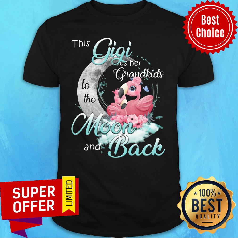 Funny Flamingo This Gigi Loves Her Grandkids To The Moon And Back Shirt