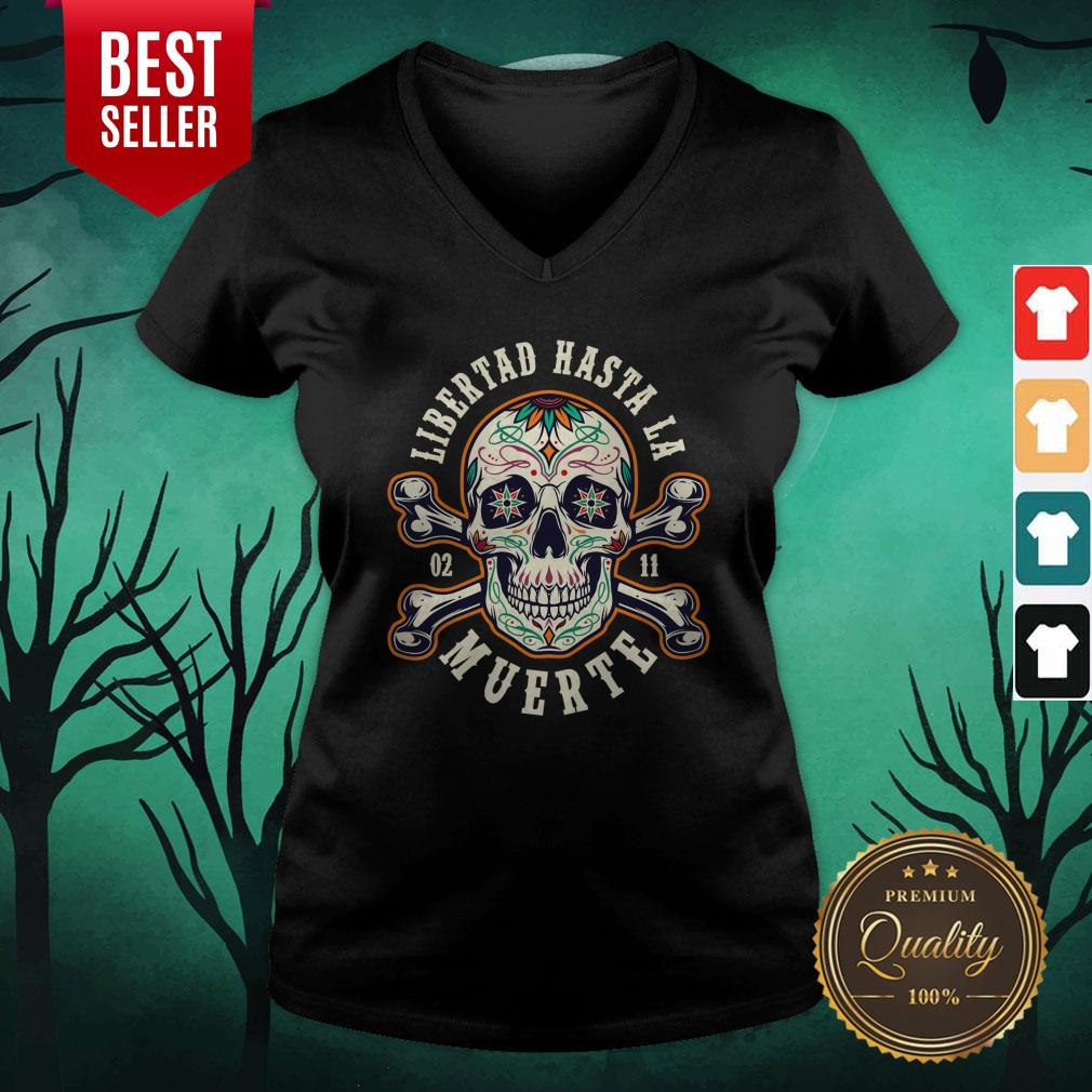 Retro Skull Libertad Hasta La Muerte Shirt - Image 4