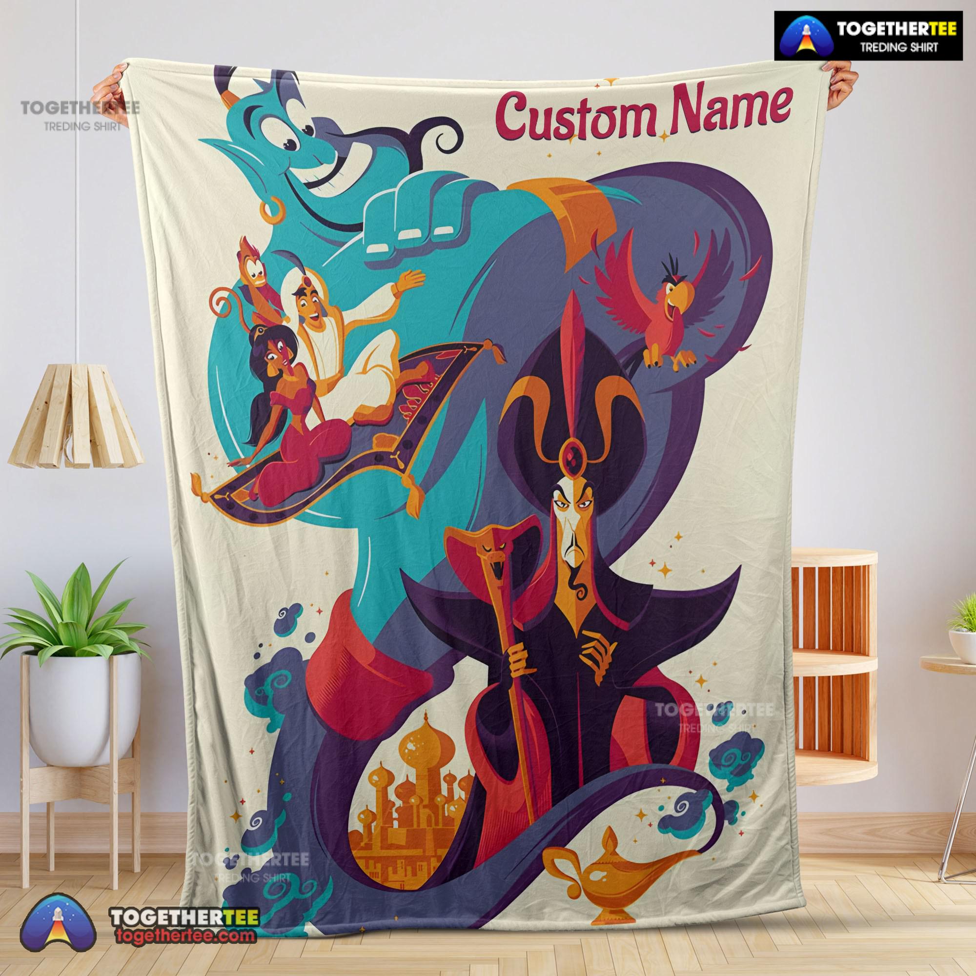 Official Aladdin And The Magic Lamp Disney Cartoon Blanket Customize Blanket