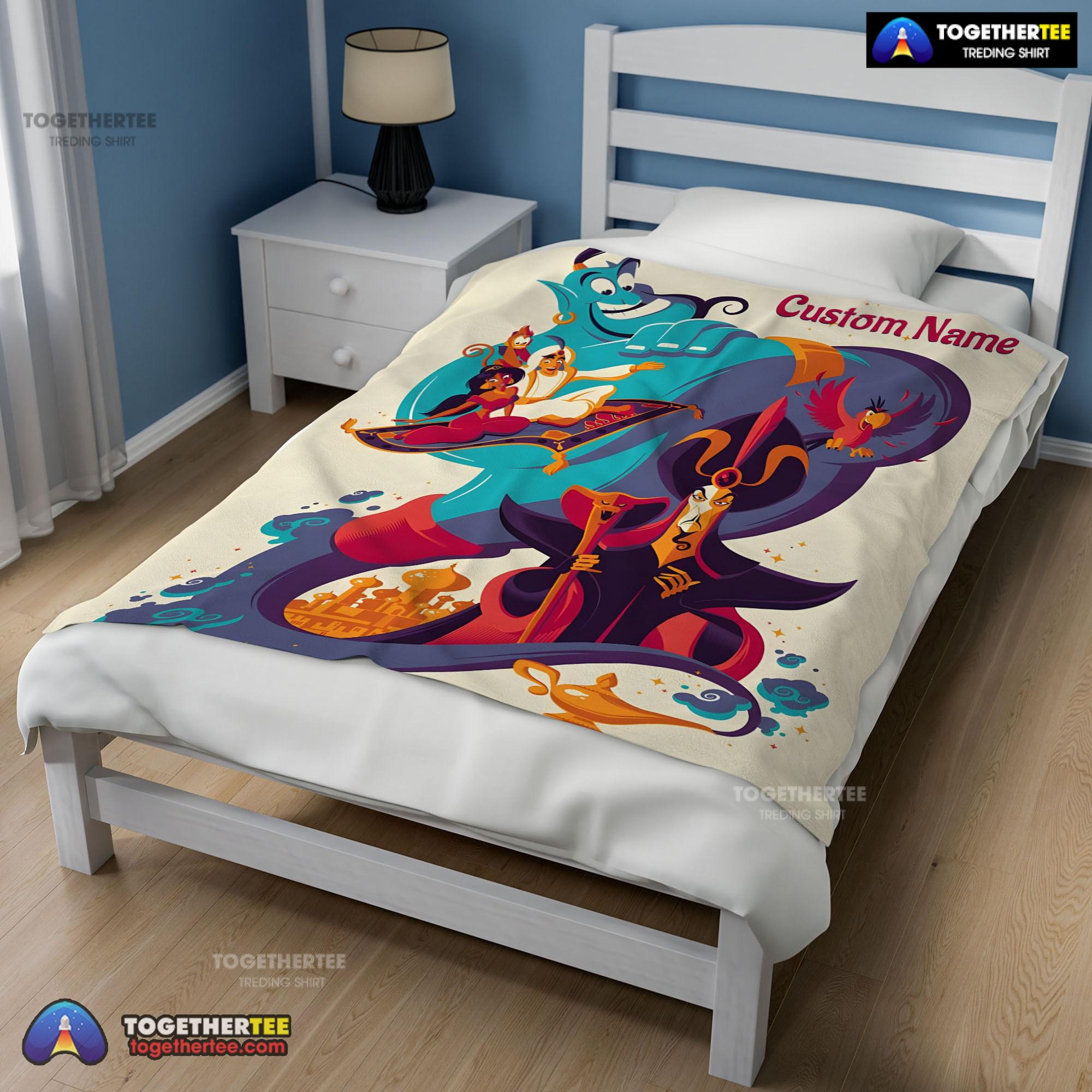 Official Aladdin And The Magic Lamp Disney Cartoon Blanket Customize Blanket - Image 2