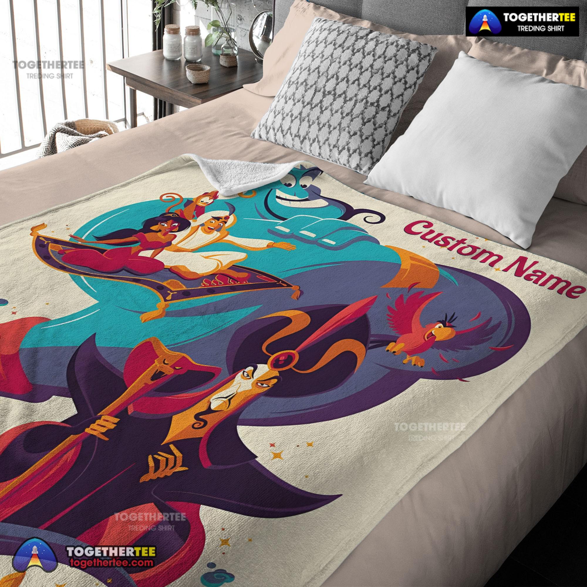 Official Aladdin And The Magic Lamp Disney Cartoon Blanket Customize Blanket - Image 3
