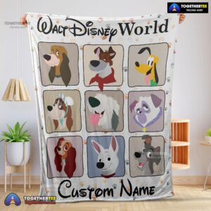 Official All Dogs In Walt Disney World Moods Blanket Customize Blanket