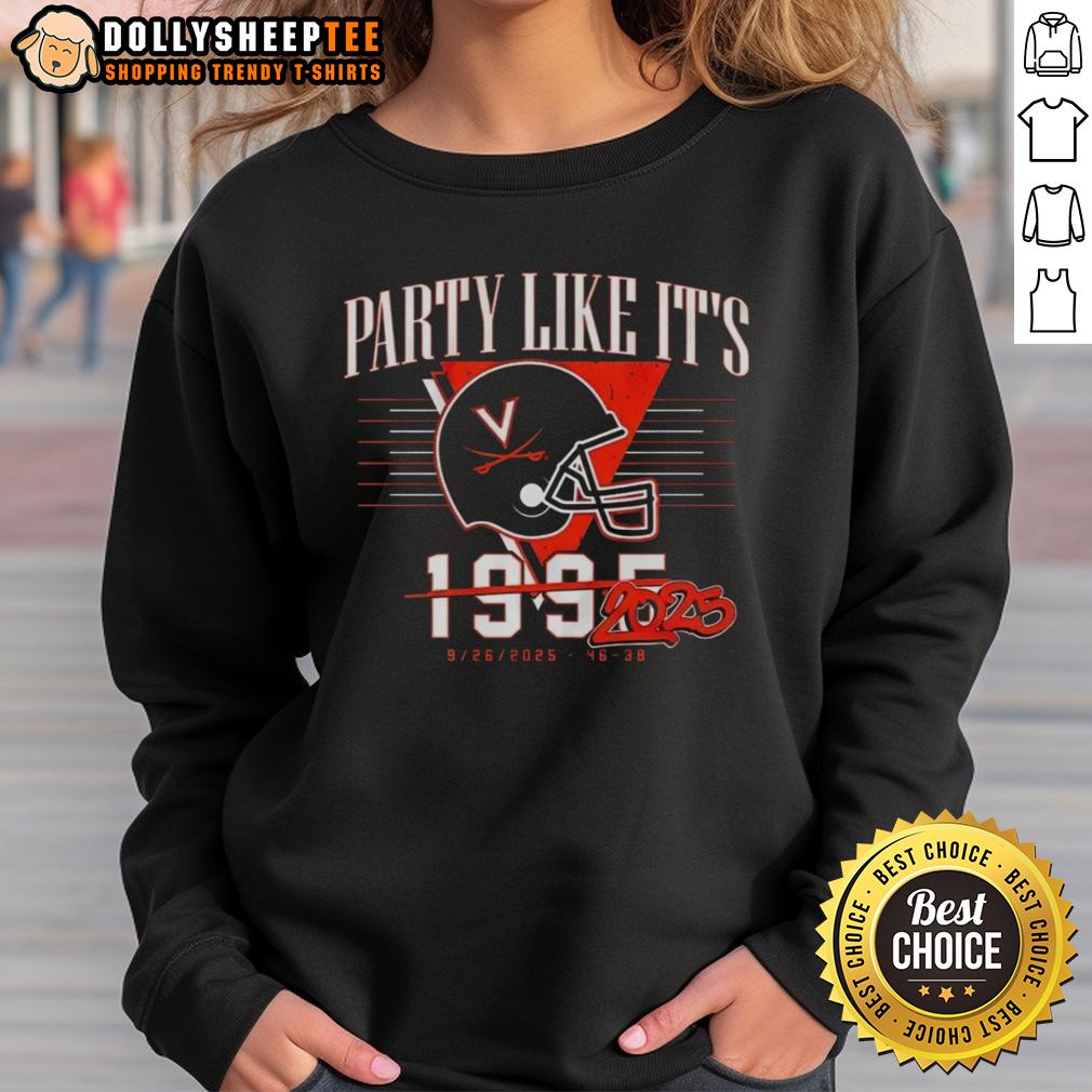 Awesome Party Like It's 2025 Virginia Cavaliers Football 46-38 Helmet T-Shirt - Image 5