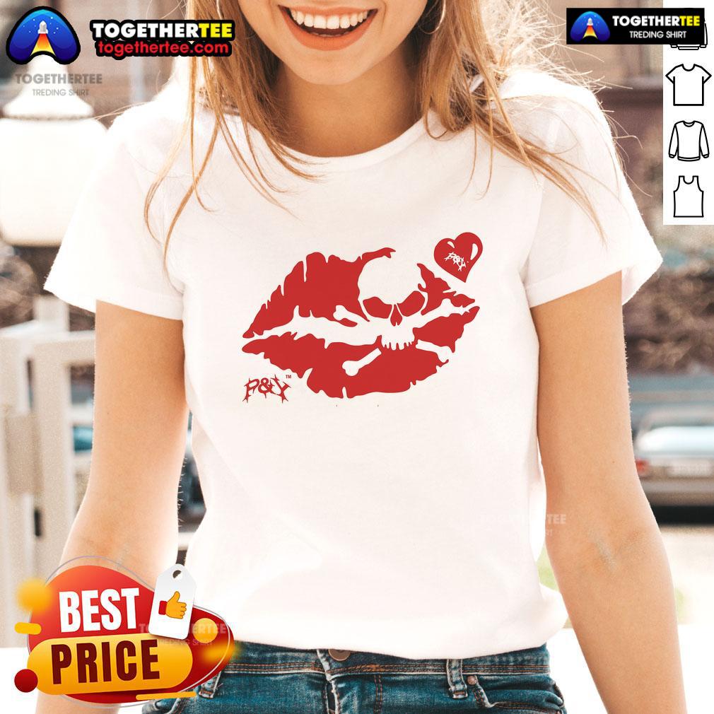 Premium P&Y Kiss Skull Heart T-Shirt - Image 3