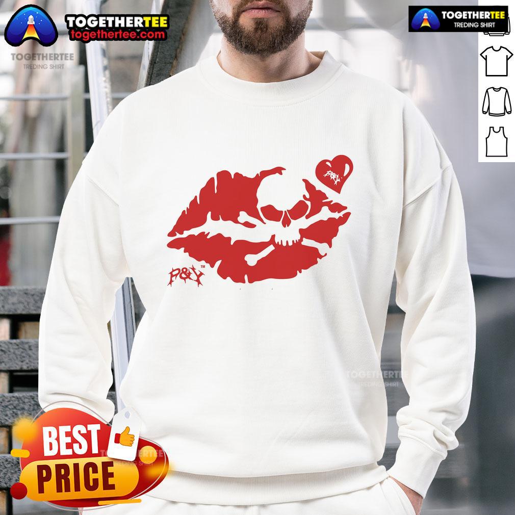 Premium P&Y Kiss Skull Heart T-Shirt - Image 5