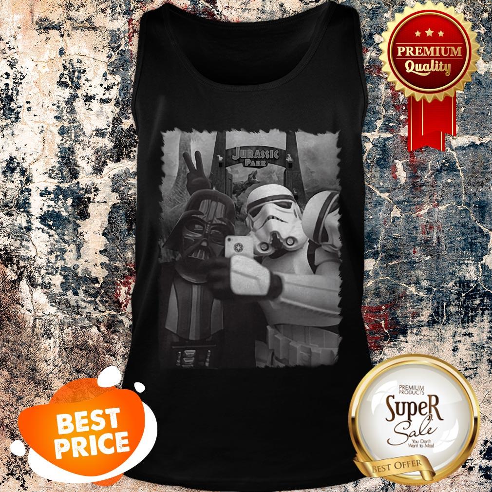 Nice Darth Vader And Stormtroopers Selfie In Jurassic Park Shirt - Image 4