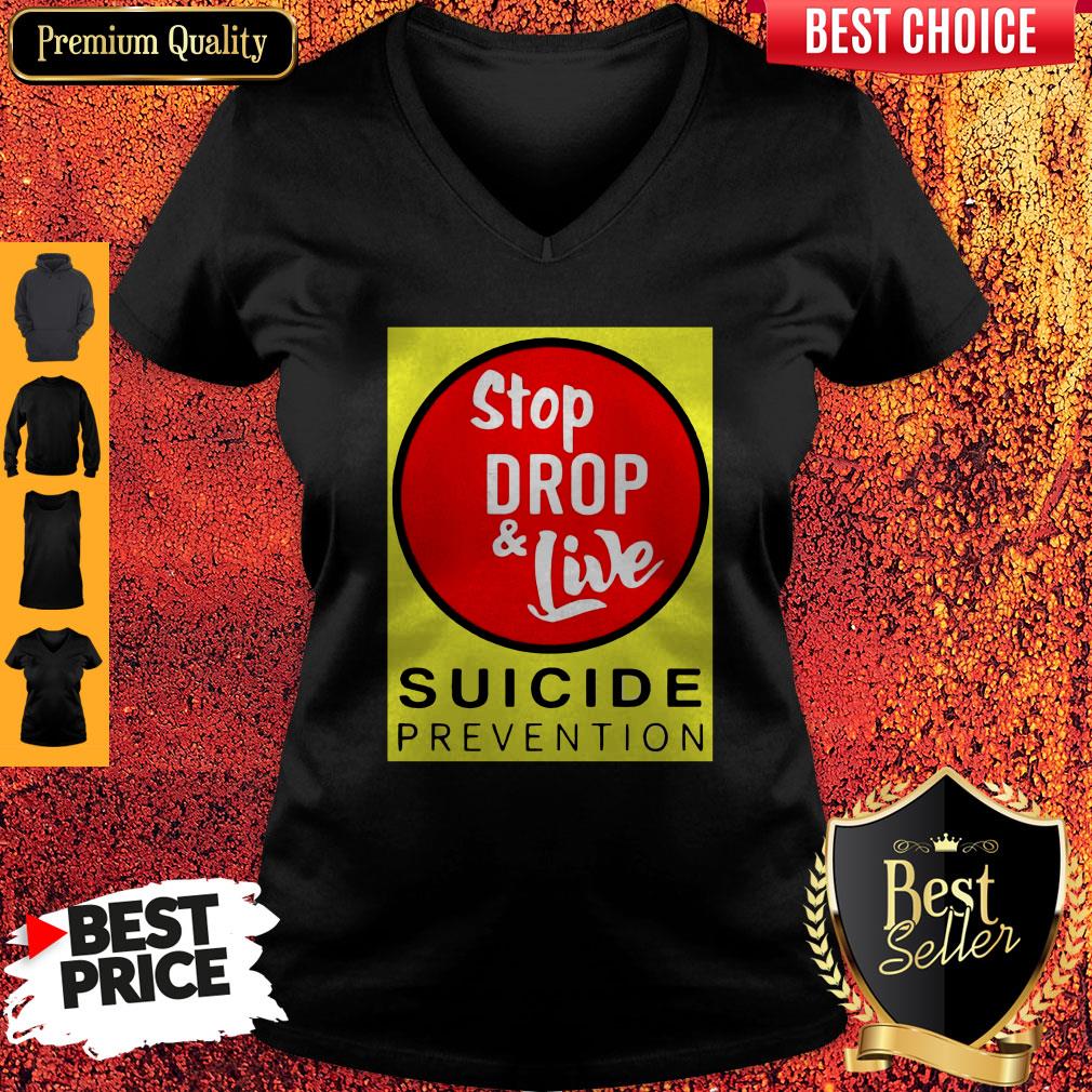 Top Angela Jones Stop Drop And Live Suicide Prevention Shirt - Image 3