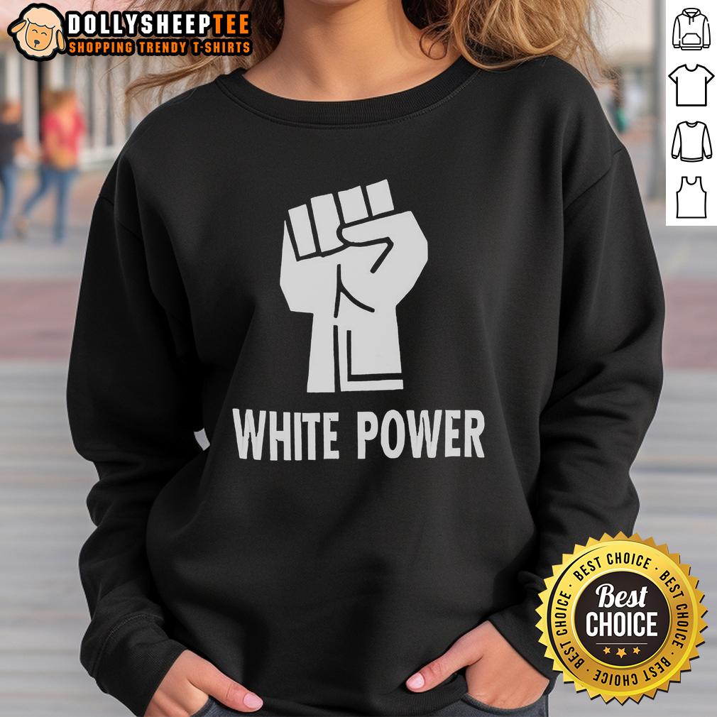 Pretty White Power Raised Fist T-Shirt - Image 5