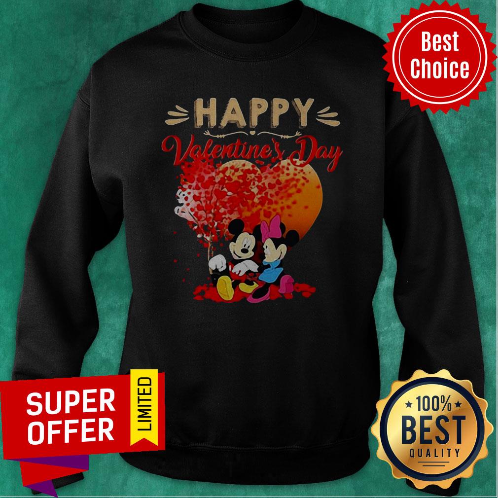 Funny Mickey And Minnie Mouse Happy Valentines Day Heart Shirt - Image 4