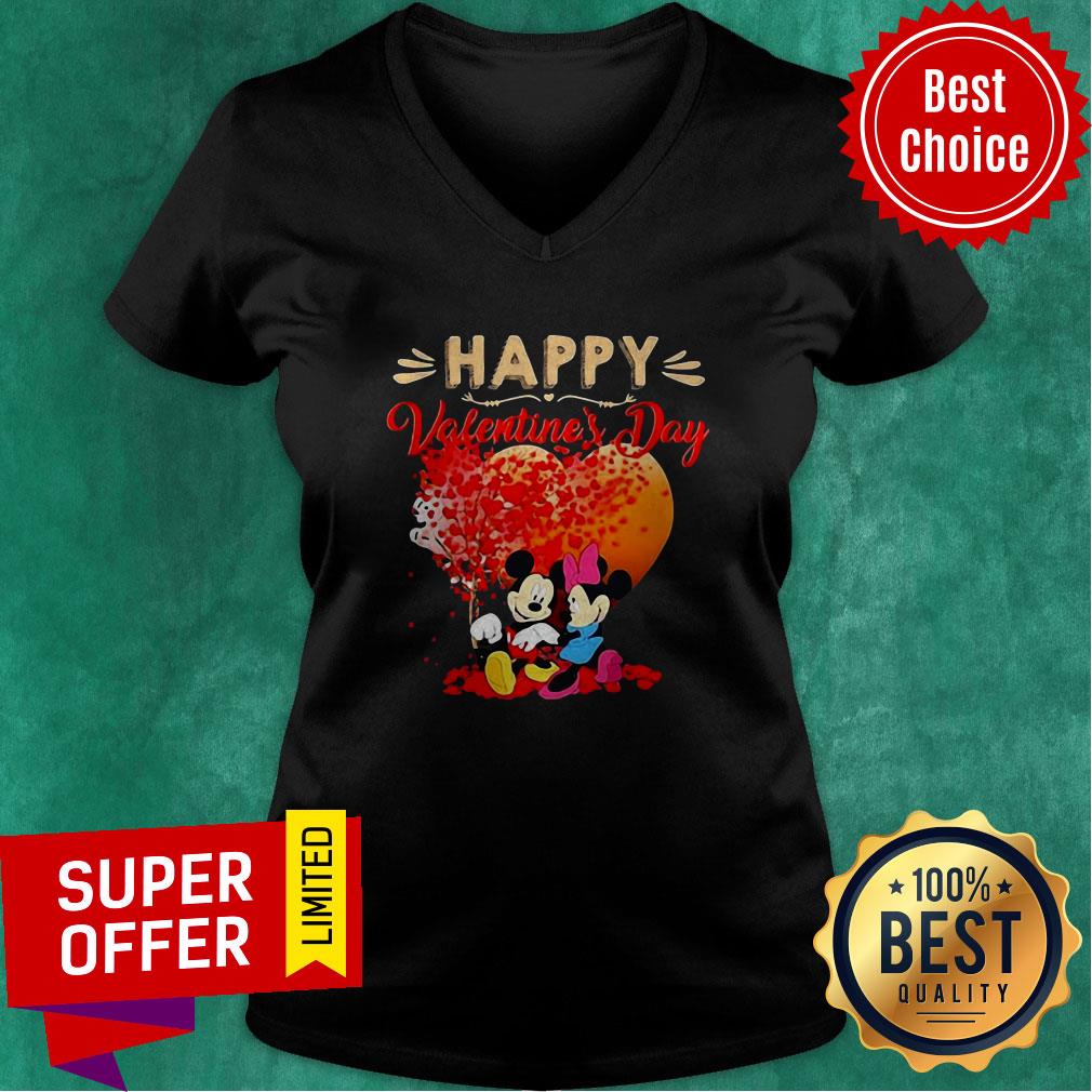 Funny Mickey And Minnie Mouse Happy Valentines Day Heart Shirt - Image 2