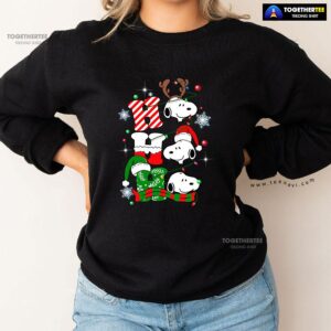 Alternative view of Ho Ho Ho Peanuts Snoopy Dog Christmas Sweatshirt