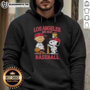 Alternative view of Good Charlie Brown Snoopy And Woodstock With Los Angeles Angels Baseball Jersey Est 1961 T-Shirt
