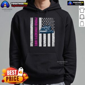Alternative view of Top Proud Trucker's Wife Friend Truck Driver USA Flag T-Shirt
