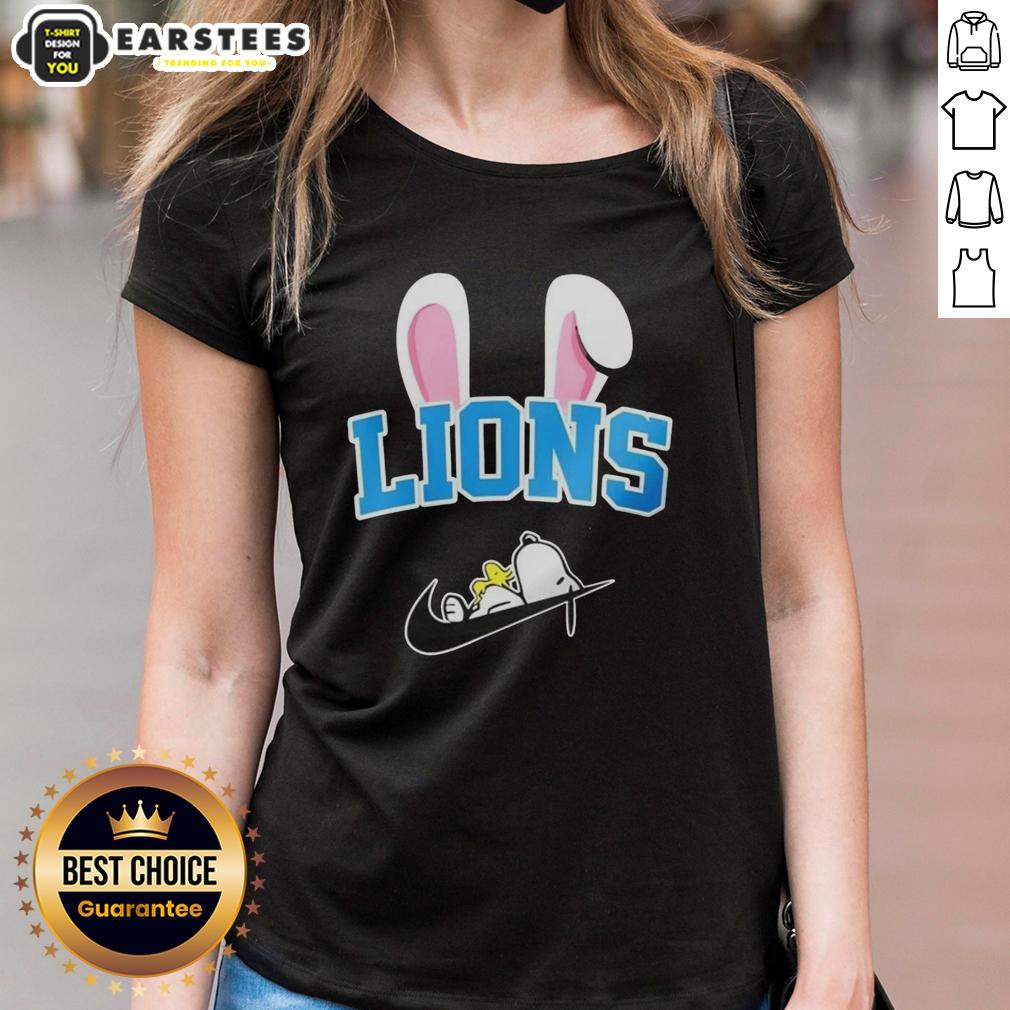 Awesome Detroit Lions X Snoopy Happy Easter T-Shirt - Image 3