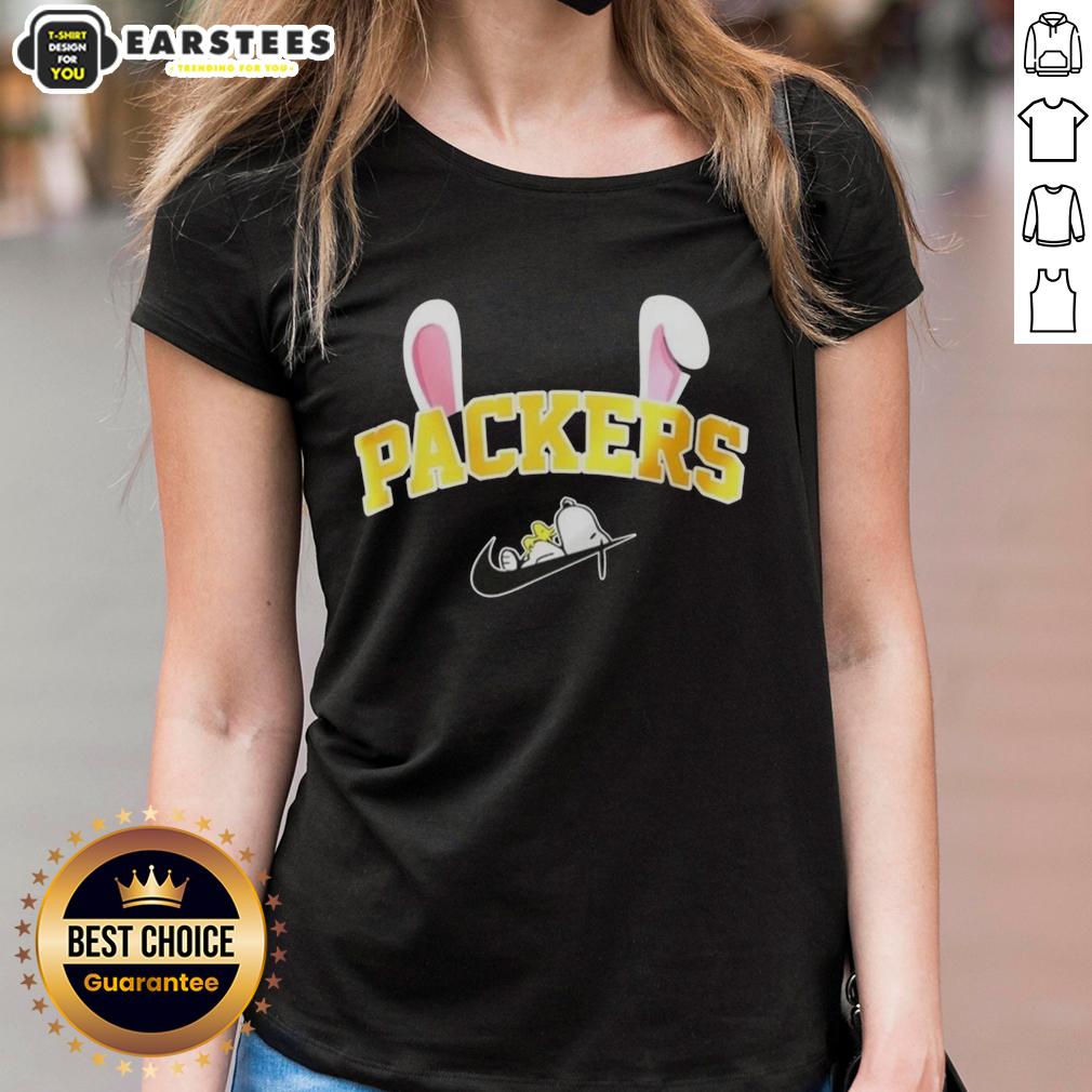 Awesome Green Bay Packers X Snoopy Happy Easter T-Shirt - Image 3