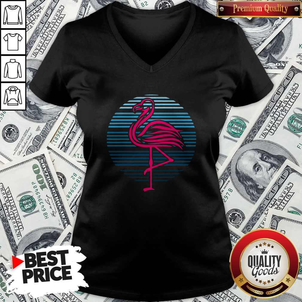 Flamingo Bird 80s Party Theme Shirt - Image 3