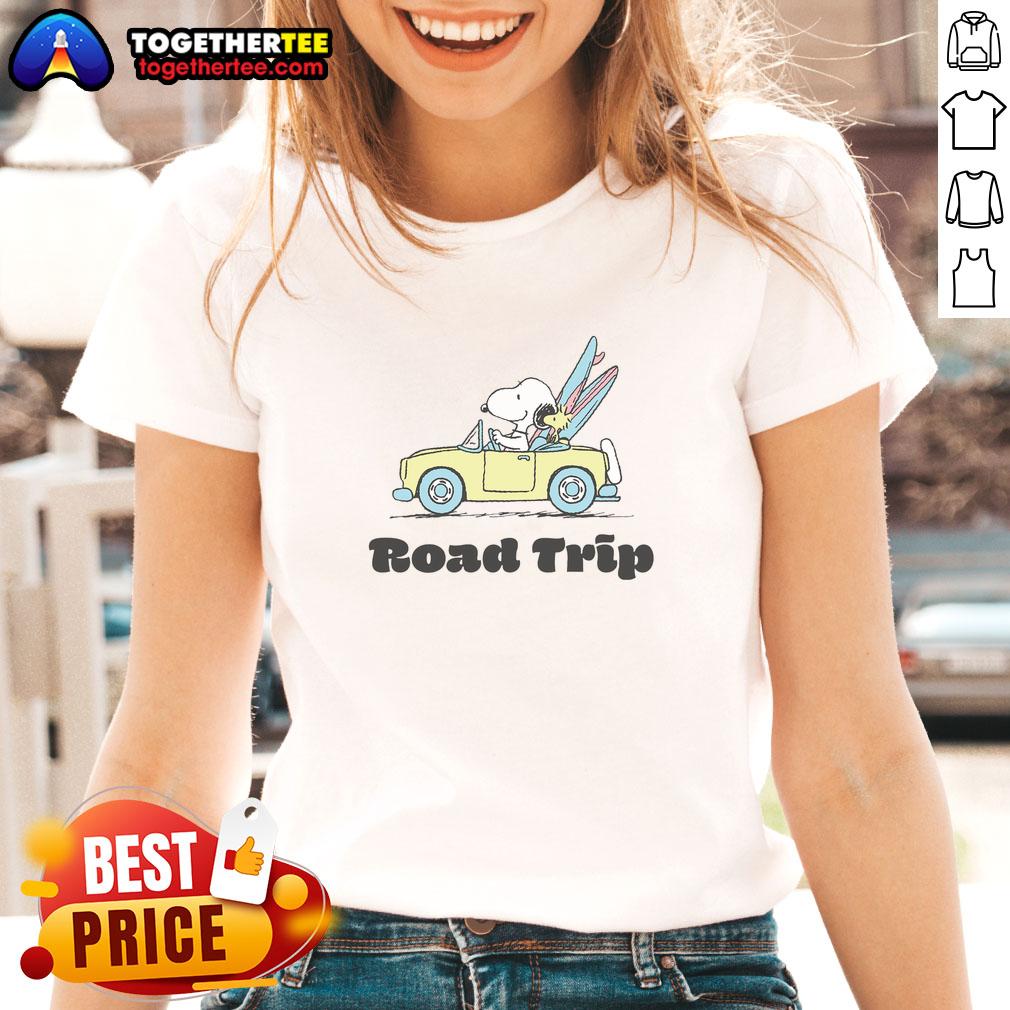 Nice Peanuts Road Trip Snoopy And Woodstock T-Shirt - Image 3