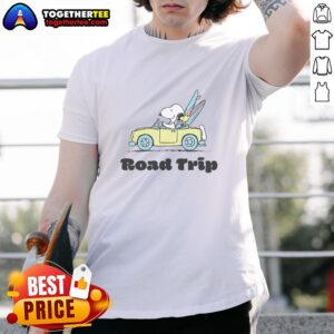 Nice Peanuts Road Trip Snoopy And Woodstock T-Shirt