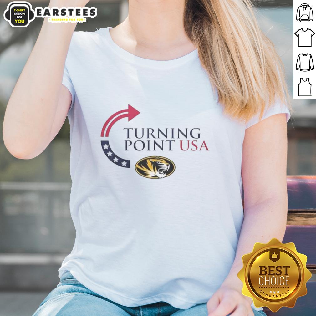 Premium Missouri Tigers X Freedom Turning Point Usa Charlie Kirk T-Shirt - Image 3