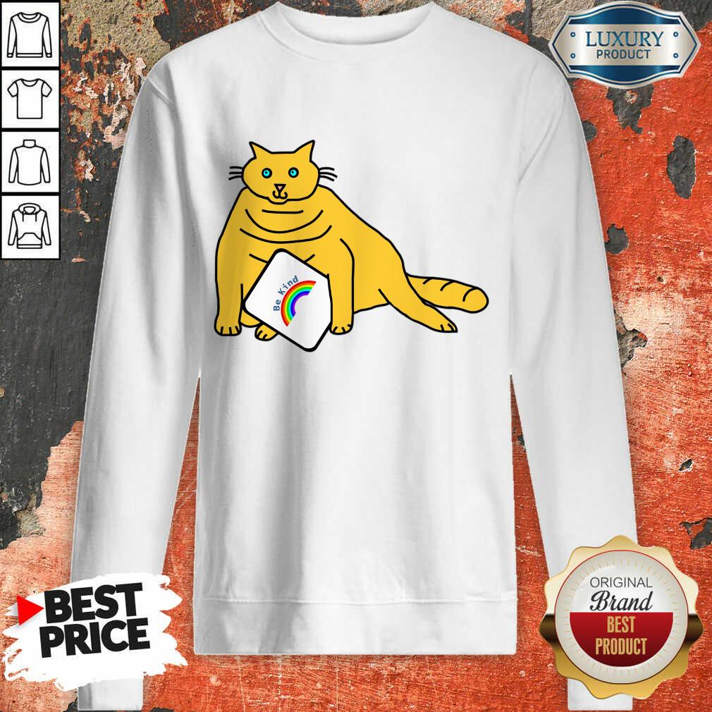 Chonk Cat Says Be Kind With Rainbow Shirt - Image 3