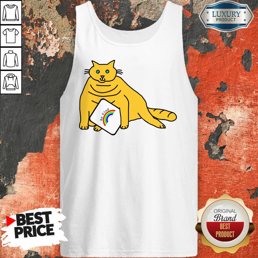 Chonk Cat Says Be Kind With Rainbow Shirt - Image 2