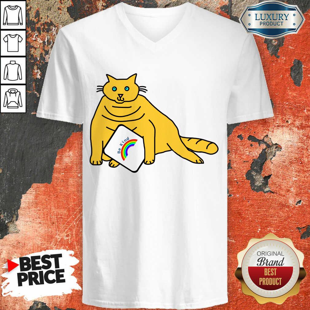 Chonk Cat Says Be Kind With Rainbow Shirt - Image 5
