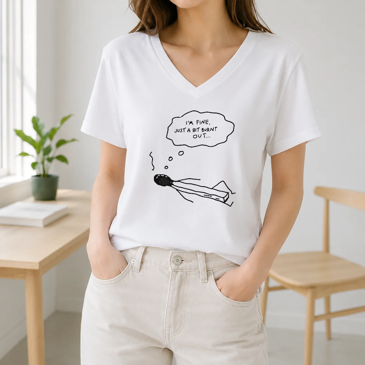 Nice Awesome Burnt Match Resting I Am Fine Just A Bit Burnt Out Shirt - Image 2