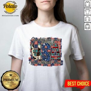 Alternative view of Land Of The Free USA Home Of The Brave Shirt
