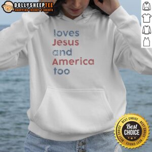 Alternative view of Awesome Loves Jesus And America Too Retro T-Shirt