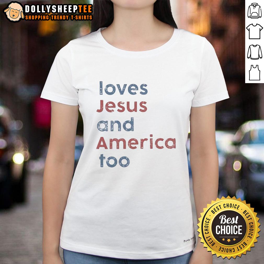 Awesome Loves Jesus And America Too Retro T-Shirt - Image 3