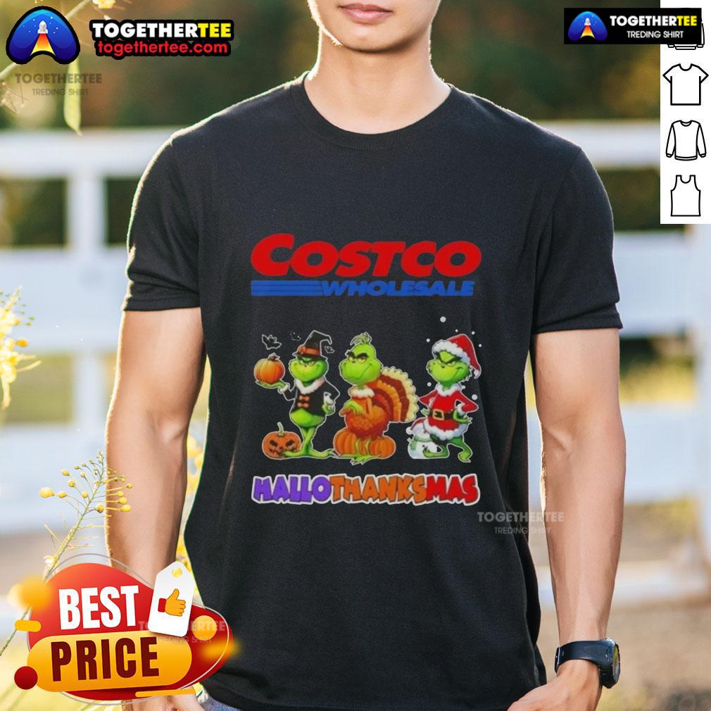 Awesome Costco Wholesale X Grinch Cosplay Happy HalloThanksMas T-Shirt
