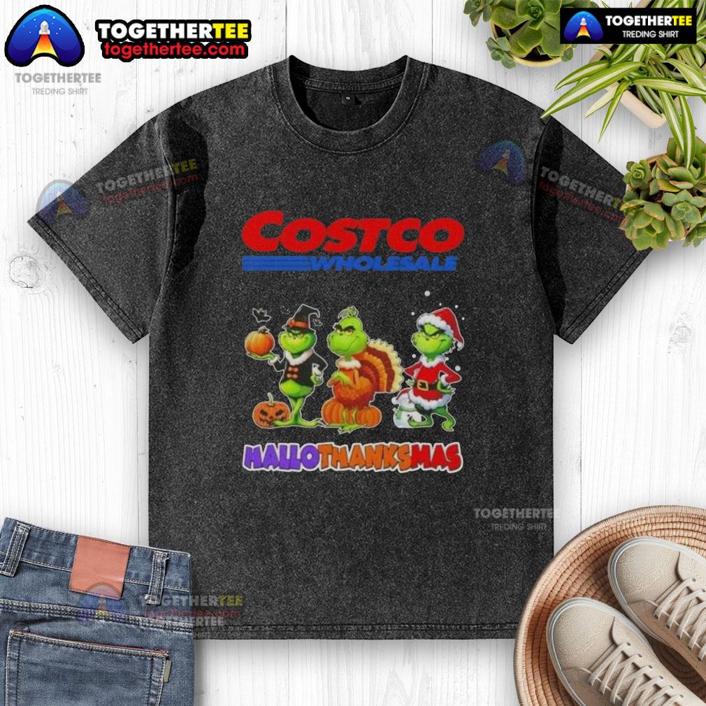 Awesome Costco Wholesale X Grinch Cosplay Happy HalloThanksMas T-Shirt - Image 6