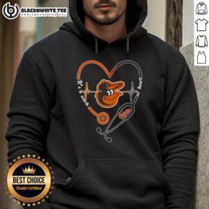 Alternative view of Awesome Baltimore Orioles Stethoscope Heartbeat It's A Work Of Heart T-Shirt