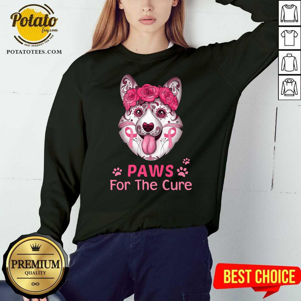 Awesome Corgi Sugar Paws For The Cure Shirt - Image 5