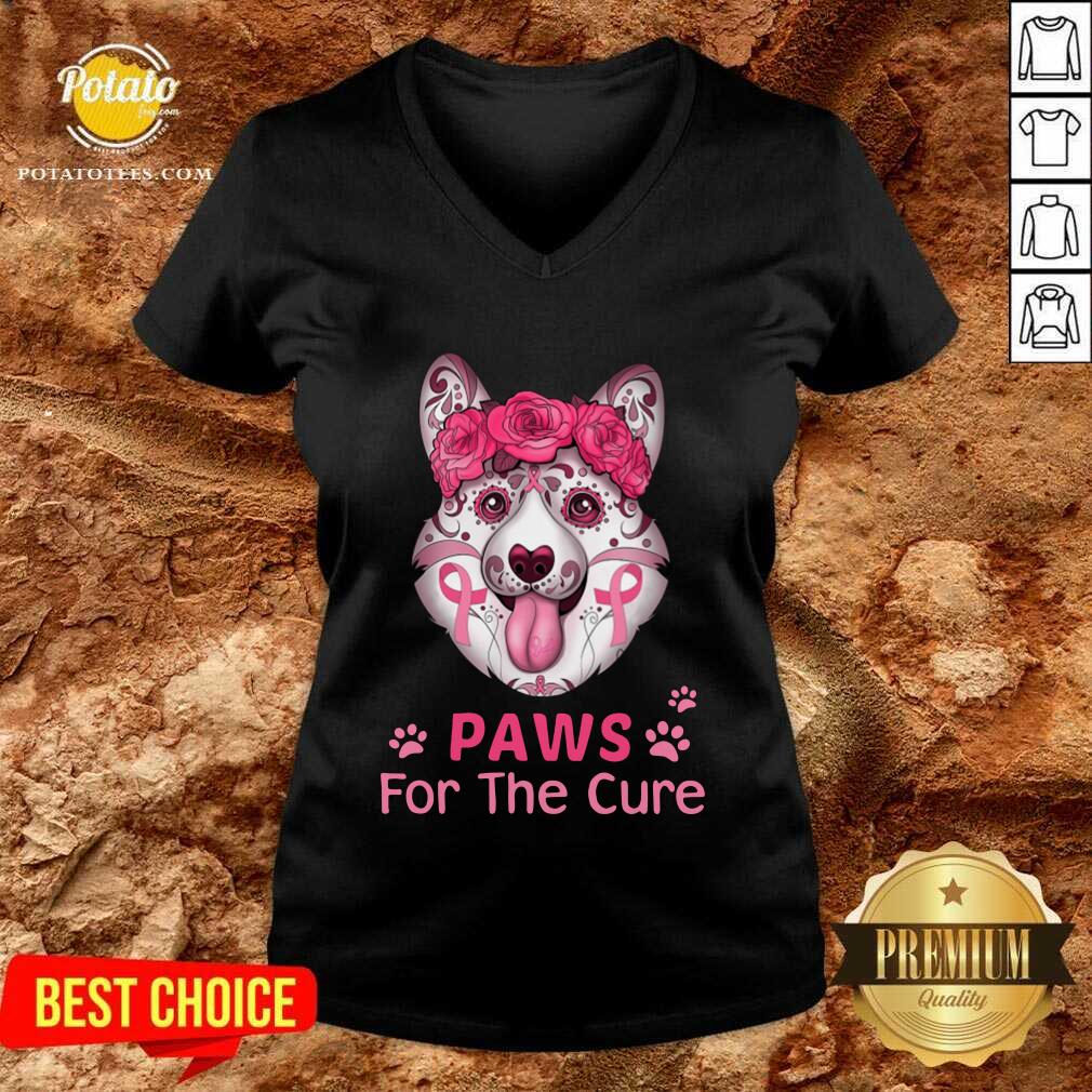 Awesome Corgi Sugar Paws For The Cure Shirt - Image 3