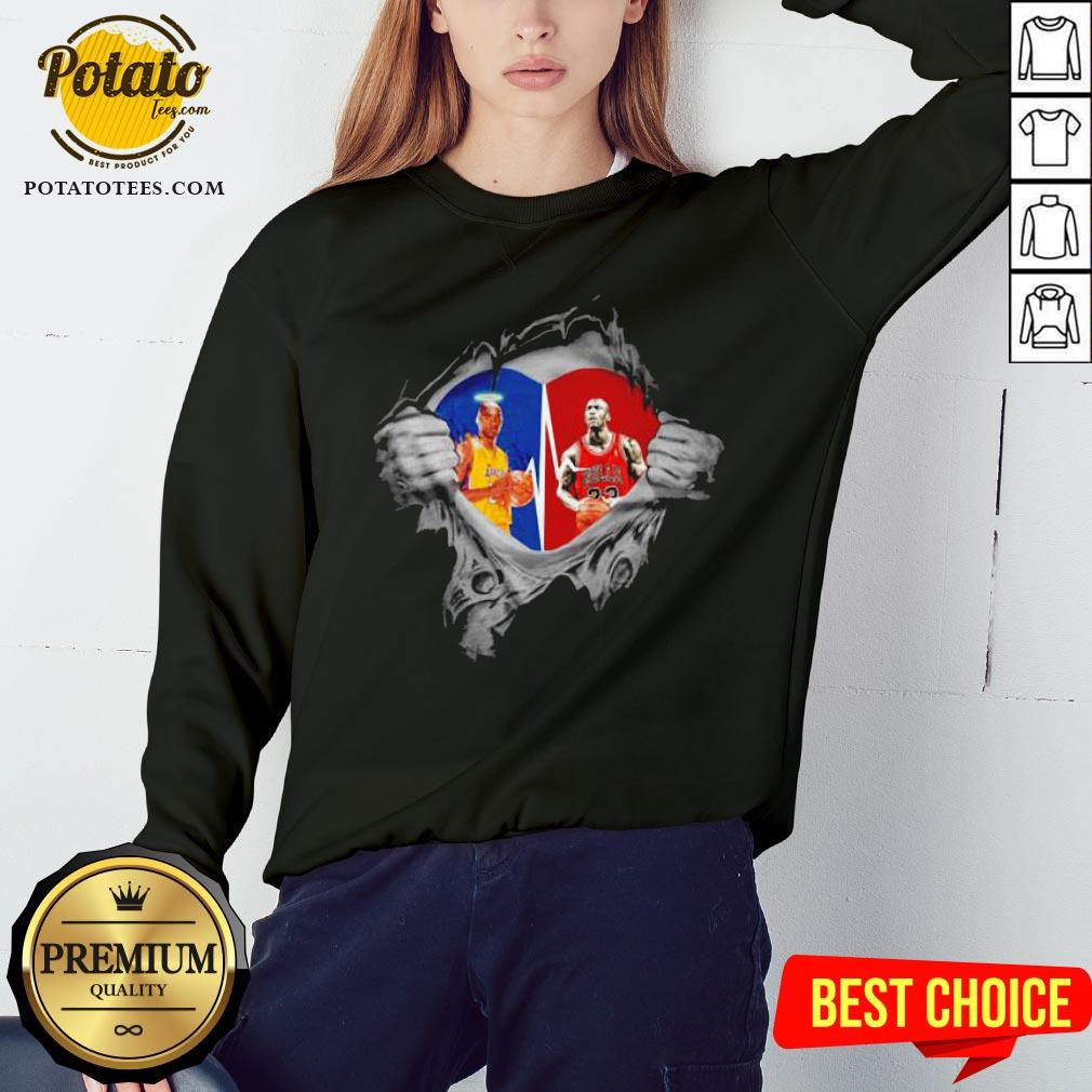 Heart Kobe Bryant And Michael Jordan Shirt - Image 3
