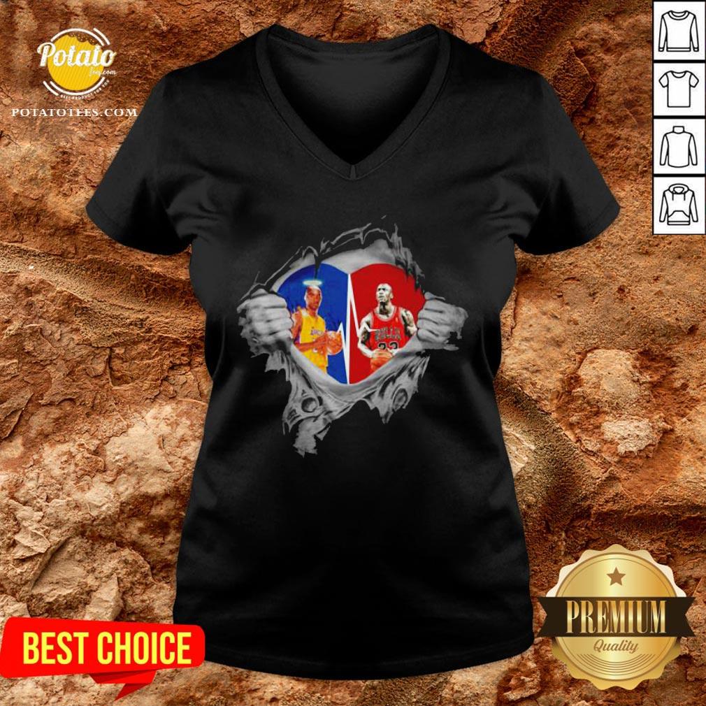 Heart Kobe Bryant And Michael Jordan Shirt - Image 2