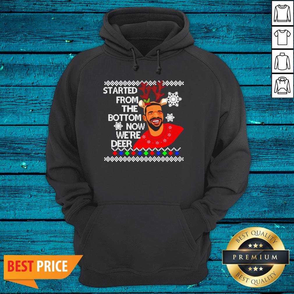 Top Drake Started From The Bottom Now We’re Deer Christmas Shirt - Image 2