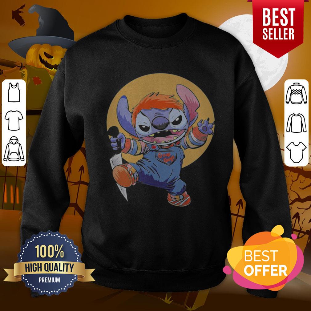 Funny Halloween Stitch Good Guys Chucky Doll Moon Shirt - Image 4